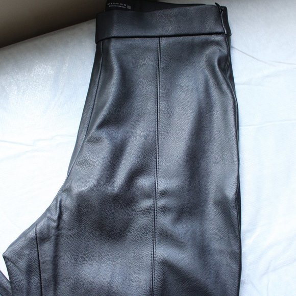 Zara Faux Leather Pants High Rise Skinny Size Small - Picture 3 of 8